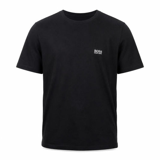 Front view of Hugo Boss Men's Black Cotton Crew Neck Short Sleeve T-Shirt S