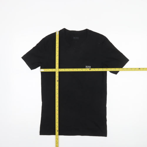 Hugo Boss Men's Black Cotton Crew Neck Short Sleeve T-Shirt S