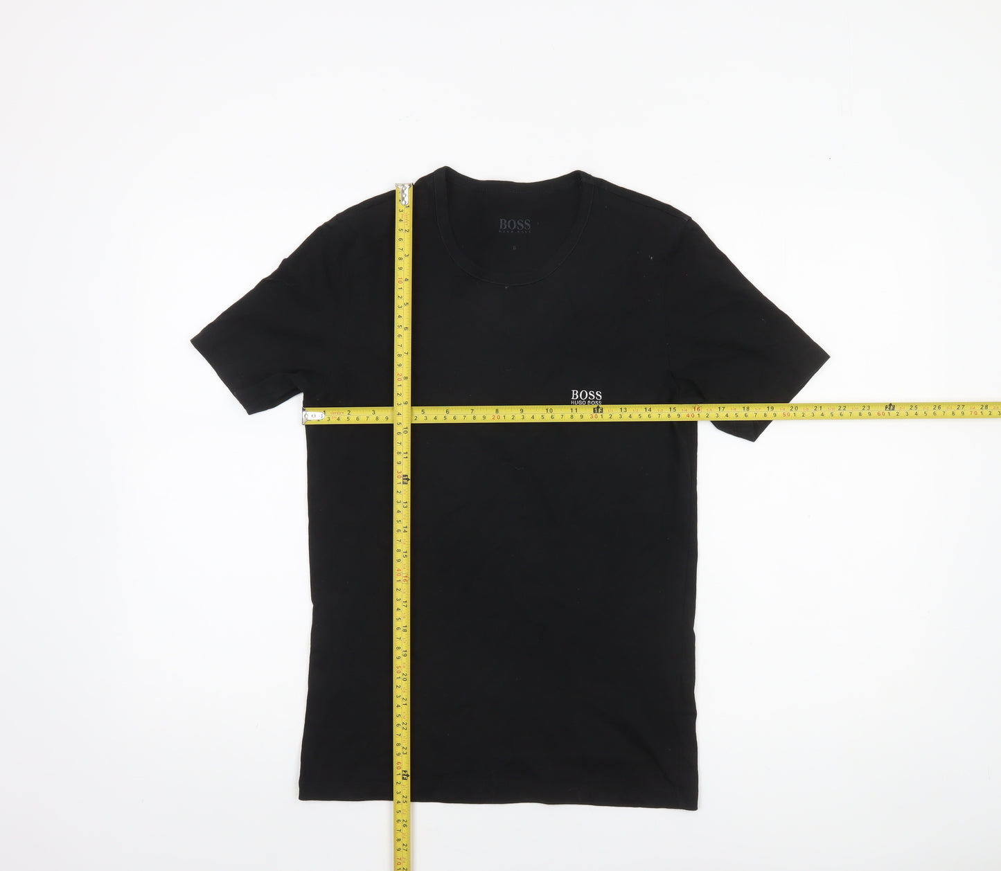 Hugo Boss Men's Black Cotton Crew Neck Short Sleeve T-Shirt S