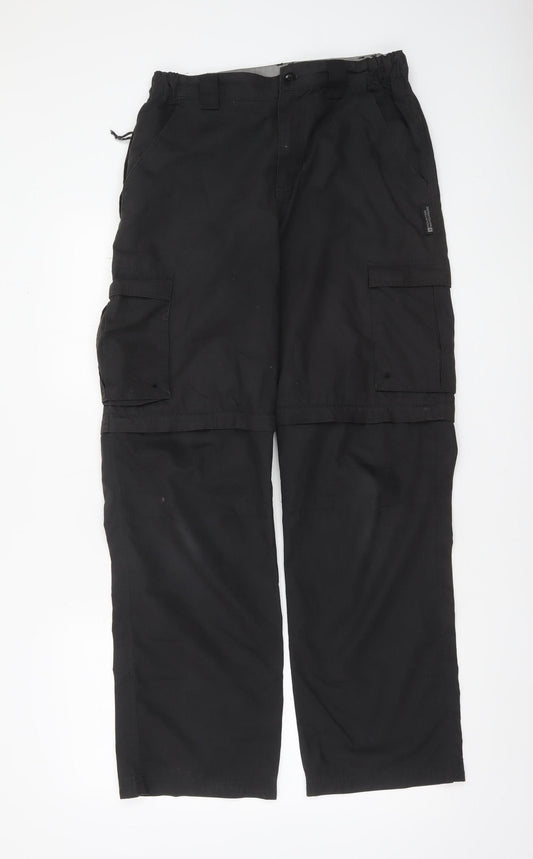 Mountain Warehouse Men's Black Regular Fit Convertible Cargo Trousers Size 30
