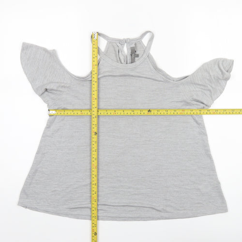 Next Women’s Grey Cold Shoulder Halter T-Shirt Size 12