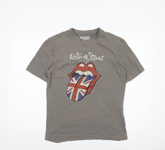 Rolling Stones Men's Grey Short Sleeve Band T-Shirt Size S