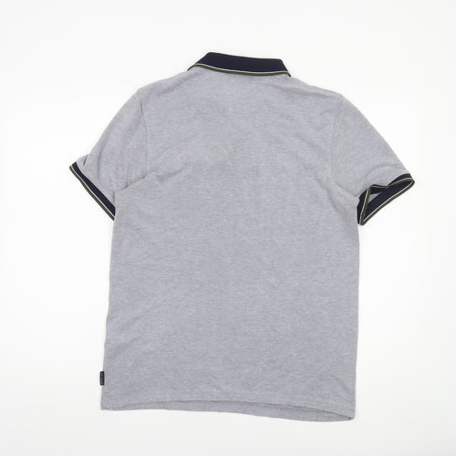 Ted Baker Mens Grey Regular Fit Short Sleeve Polo Shirt Size M