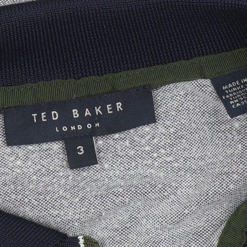 Ted Baker Mens Grey Regular Fit Short Sleeve Polo Shirt Size M