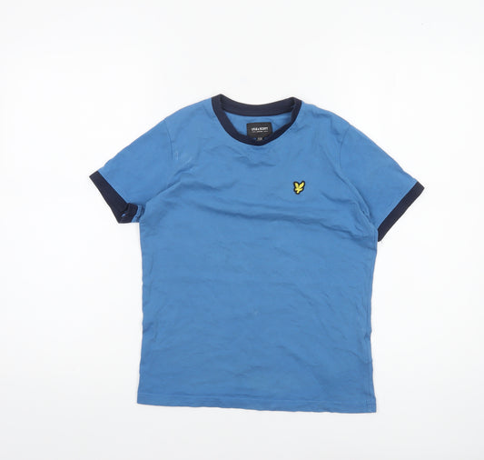 Lyle & Scott Boys Blue Ringer Cotton T-Shirt 9-10 Years