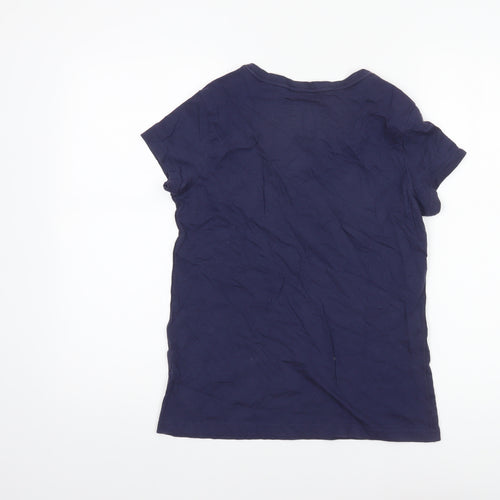 Jack Wills Women's Blue Cotton Short Sleeve Slim Fit T-Shirt UK 6