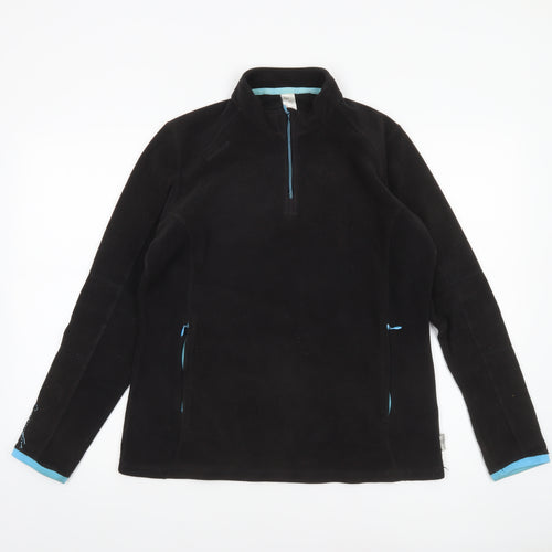 Decathlon Creation Women's Black Fleece 1/4 Zip Pullover Sweatshirt XL