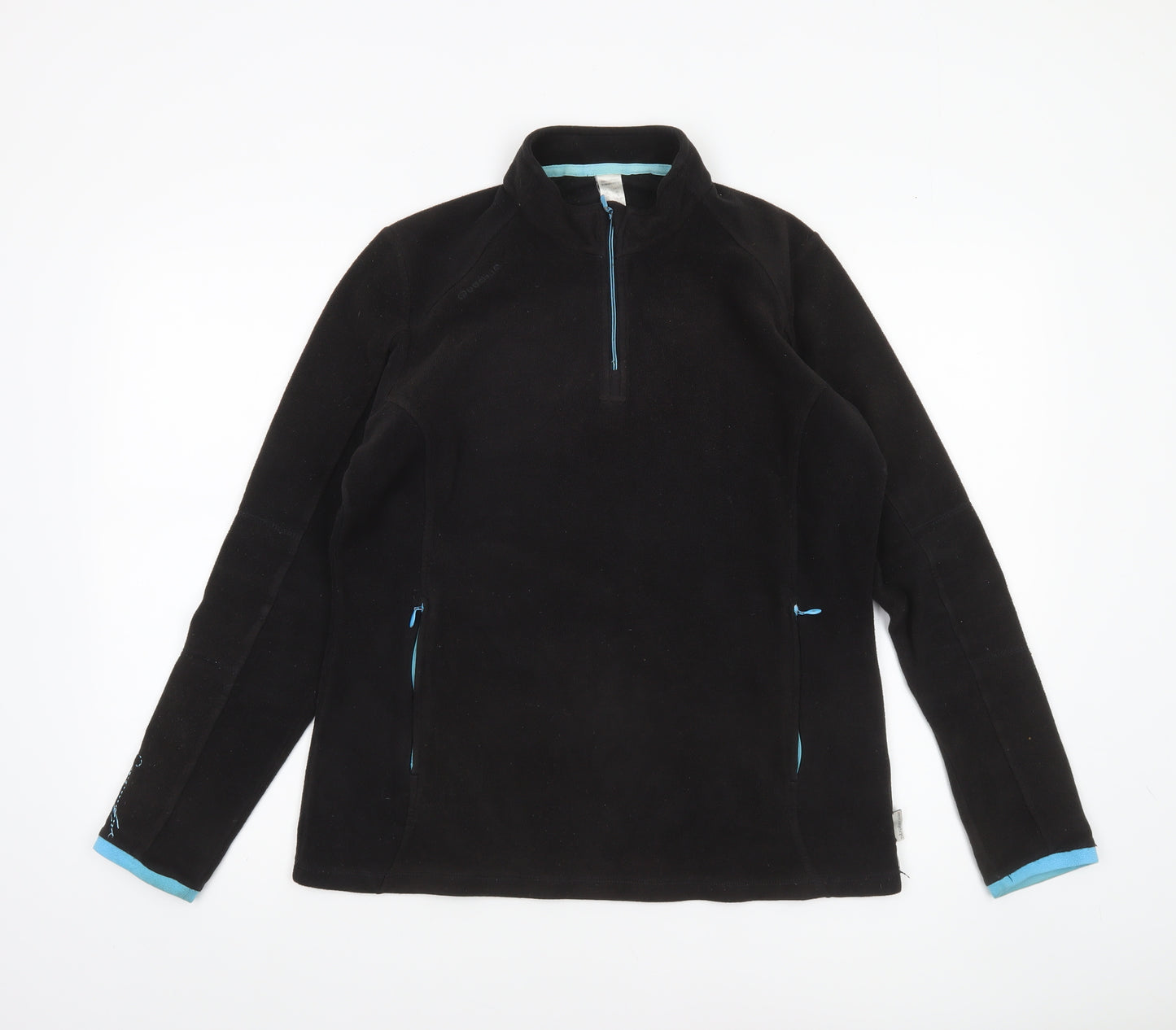 Decathlon Creation Women's Black Fleece 1/4 Zip Pullover Sweatshirt XL