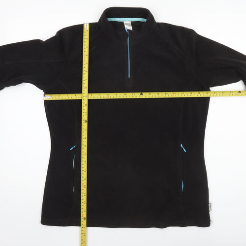 Decathlon Creation Women's Black Fleece 1/4 Zip Pullover Sweatshirt XL