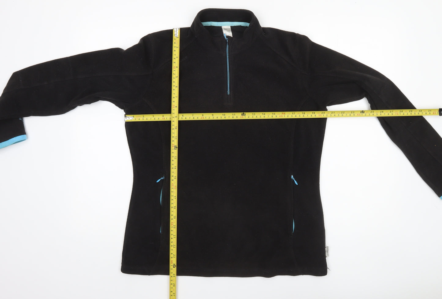 Decathlon Creation Women's Black Fleece 1/4 Zip Pullover Sweatshirt XL