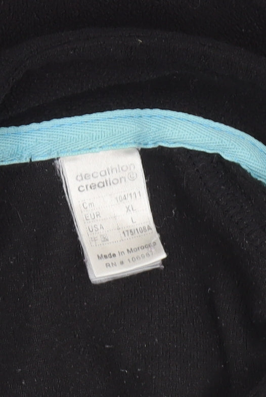 Decathlon Creation Women's Black Fleece 1/4 Zip Pullover Sweatshirt XL