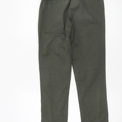 ASOS Women’s Green Chino Trousers L 32in Cotton Twill Elastic Waist