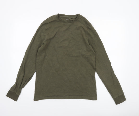 Next Boys Khaki Long Sleeve Crew Neck Cotton T-Shirt 14 Years