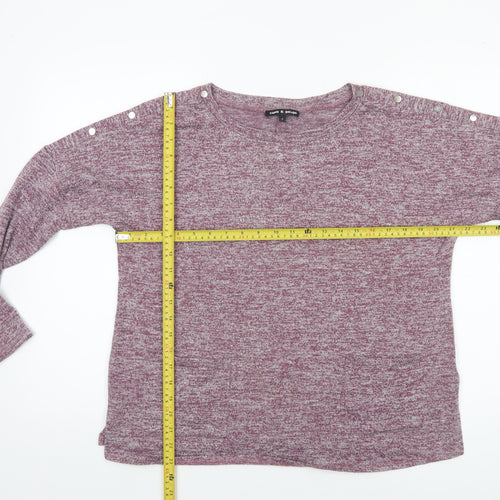Cable & Gauge Womens Purple Long Sleeve Knit Top Size S