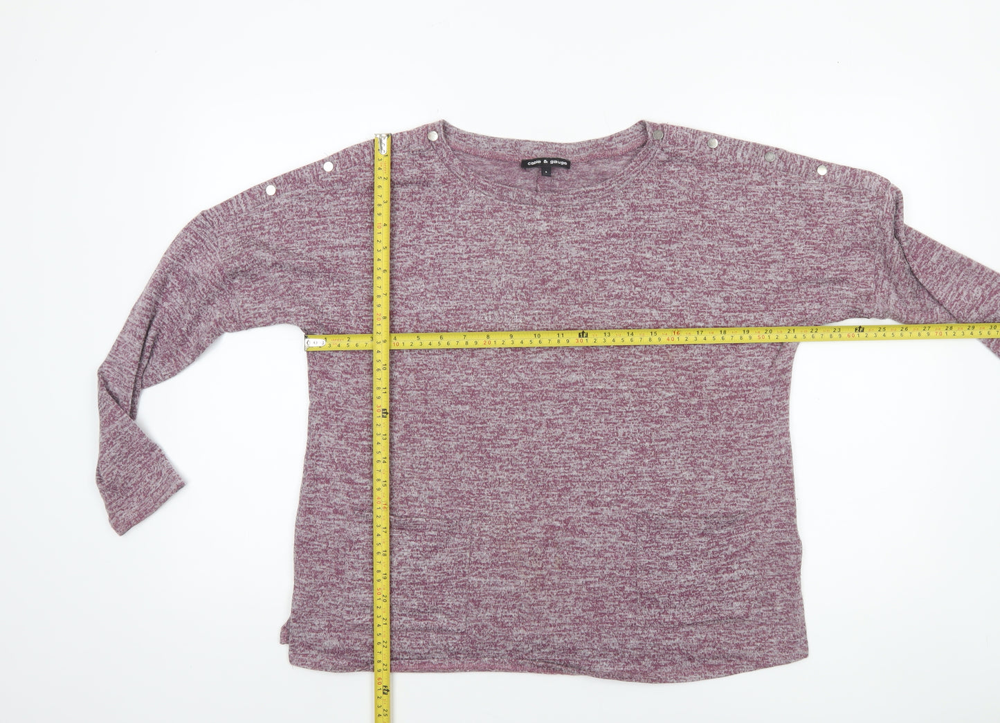 Cable & Gauge Womens Purple Long Sleeve Knit Top Size S