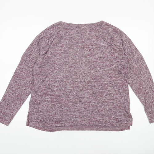 Cable & Gauge Womens Purple Long Sleeve Knit Top Size S