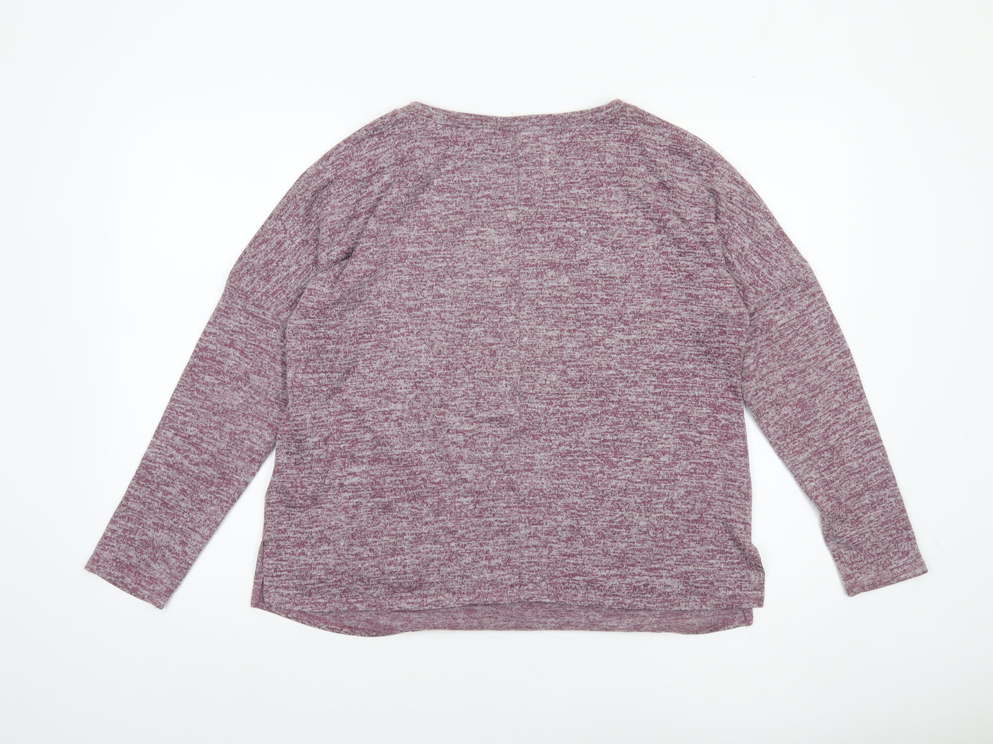 Cable & Gauge Womens Purple Long Sleeve Knit Top Size S