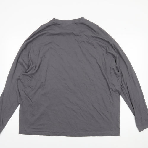 ASOS DESIGN Men's Grey Long Sleeve Crew Neck Cotton Top M