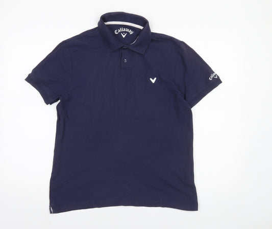 Callaway Men's Blue Cotton Golf Polo Shirt Size M