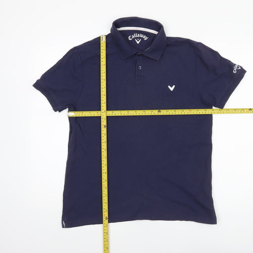 Callaway Men's Blue Cotton Golf Polo Shirt Size M