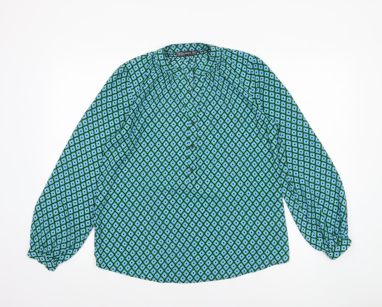 Dunnes Women's Multicoloured Geometric Long Sleeve Tunic Blouse Size S