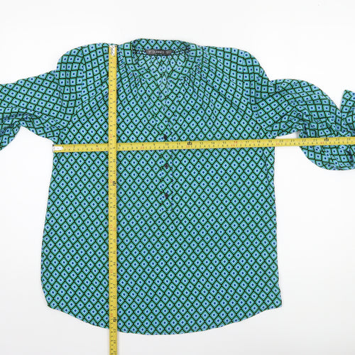 Dunnes Women's Multicoloured Geometric Long Sleeve Tunic Blouse Size S