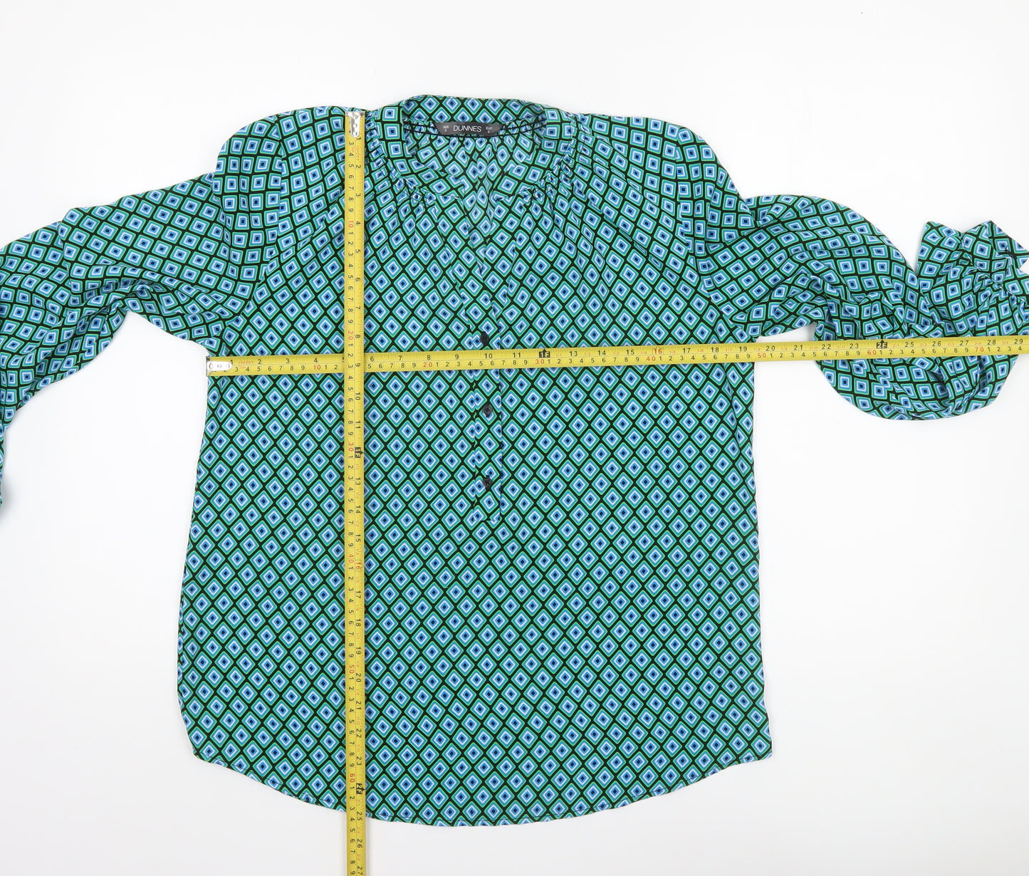Dunnes Women's Multicoloured Geometric Long Sleeve Tunic Blouse Size S
