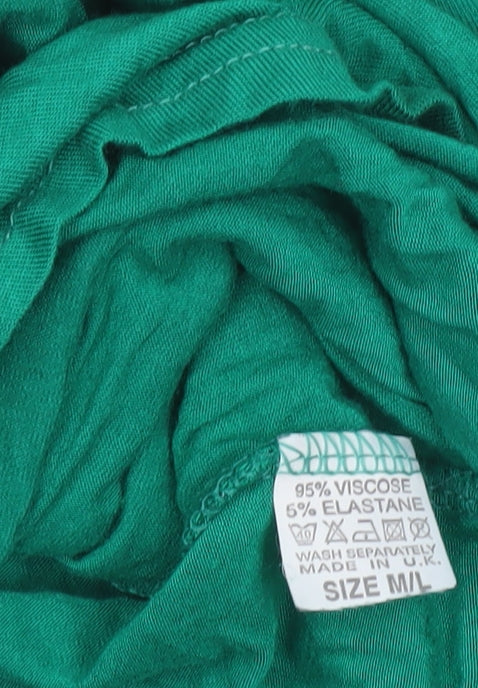 Funky Diva Women's Green Wrap Viscose 3/4 Sleeve Blouse M