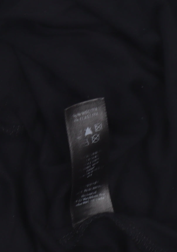 BH Women's Black Tunic Blouse Size 12 3/4 Sleeve Viscose Top