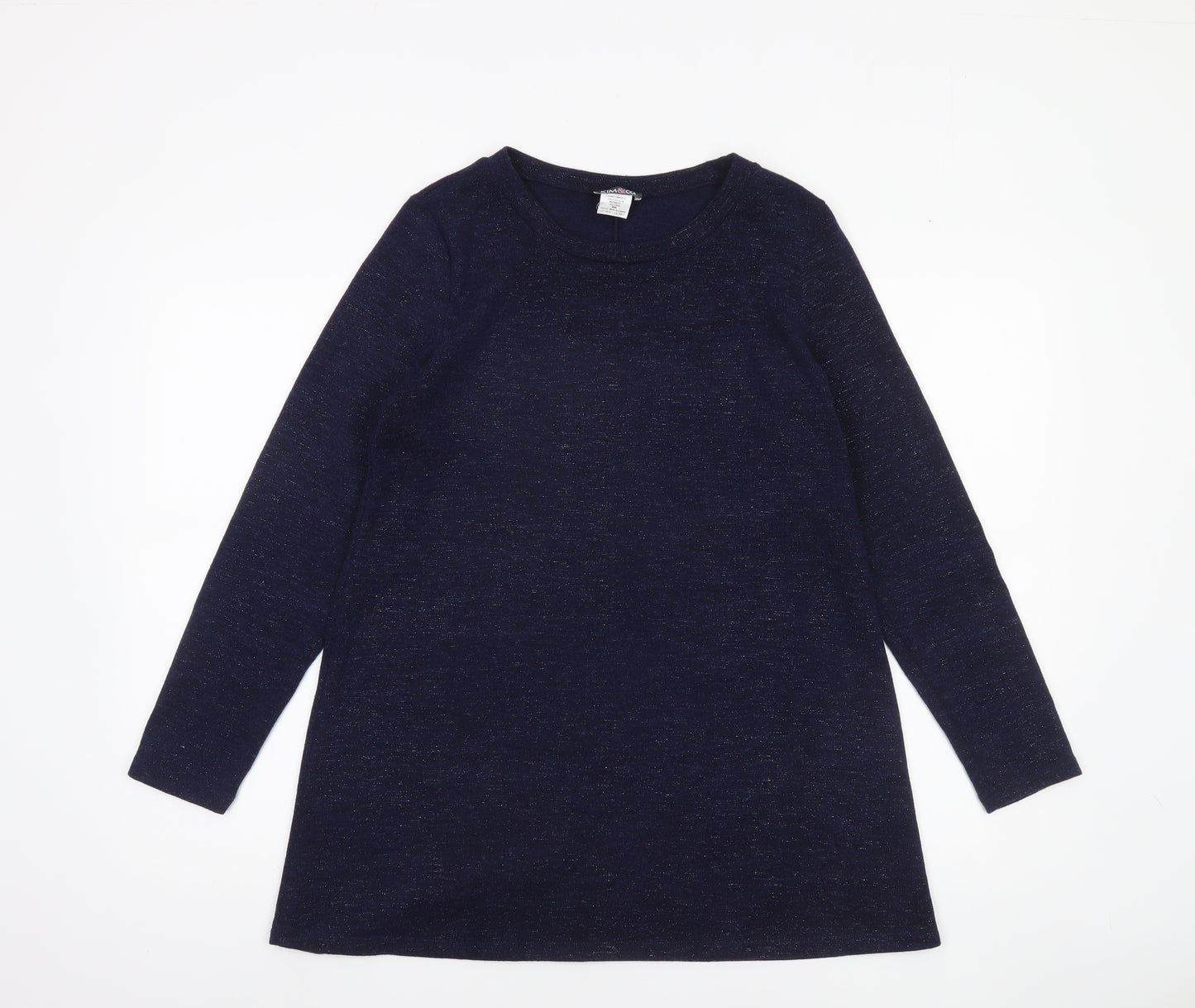 Kim & Co Women’s Navy Blue Long Sleeve Tunic Blouse Size M