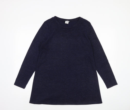 Kim & Co Women’s Navy Blue Long Sleeve Tunic Blouse Size M