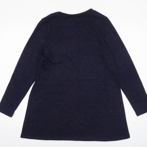 Kim & Co Women’s Navy Blue Long Sleeve Tunic Blouse Size M
