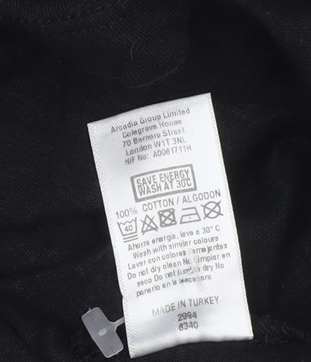 Miss Selfridge Womens Black Lace Long Sleeve Cotton Blouse Size 14