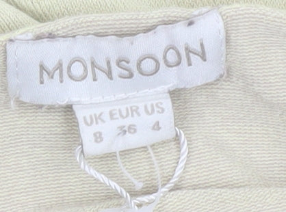 Monsoon Women’s Beige Puff Sleeve Short Cardigan Size 8