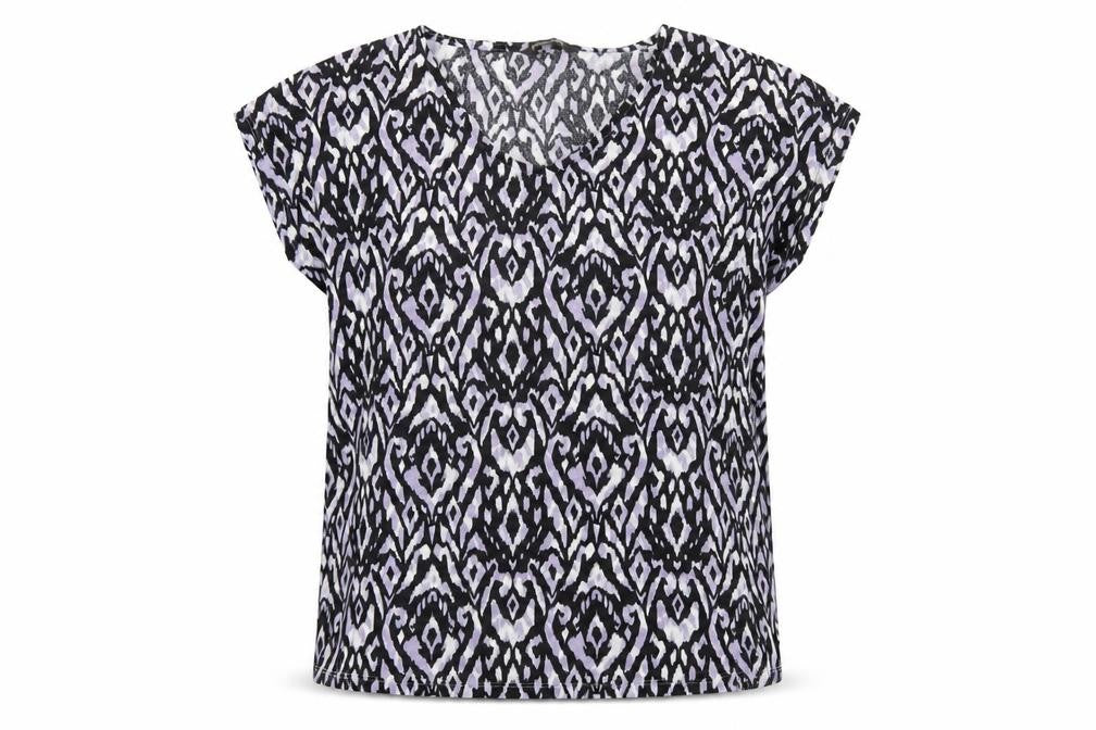 Front view of Bonmarché Women's Multicoloured Geometric Blouse, size 14