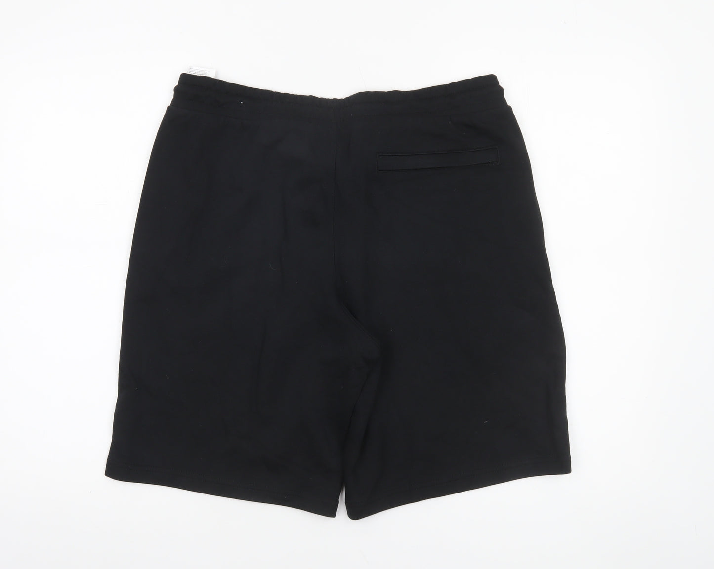 Puma Men Black Sweat Shorts L Regular Fit Elastic Waist Drawstring Pockets