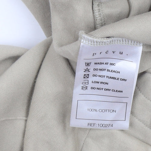 Prévu Women’s Beige Cotton Jogger Trousers L Elastic Waist Comfort Fit