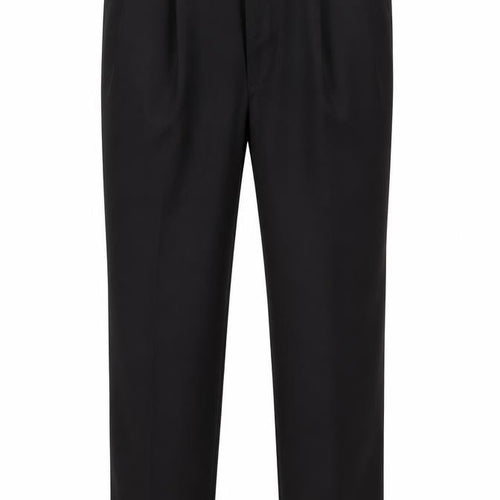 Marks and Spencer Men's Black 34 Regular Fit Pleated Dress Trousers