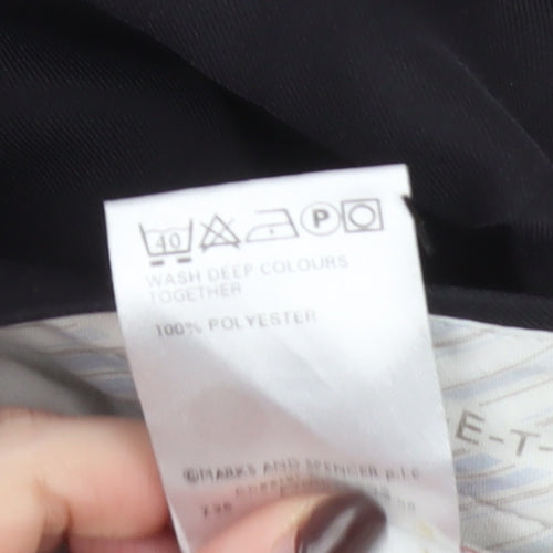 Marks and Spencer Men's Black 34 Regular Fit Pleated Dress Trousers