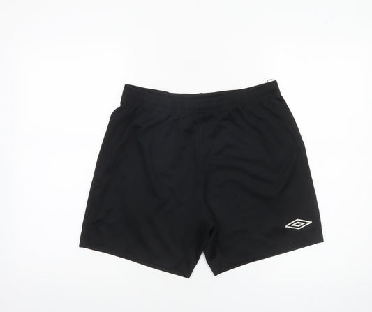 Umbro Mens Black M Athletic Shorts Lightweight Quick Dry