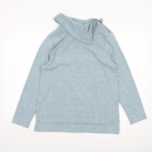 VIZ-A-VIZ Women’s Blue Cowl Neck Zip Detail Jumper Size 10