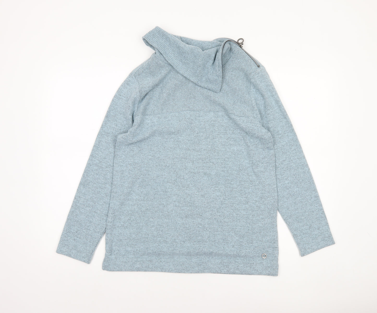 VIZ-A-VIZ Women’s Blue Cowl Neck Zip Detail Jumper Size 10