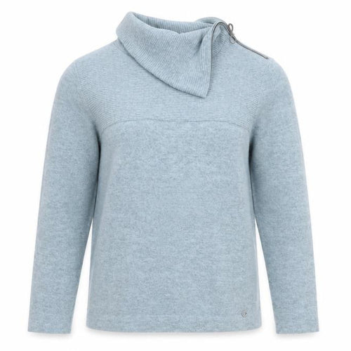 VIZ-A-VIZ Women’s Blue Cowl Neck Zip Detail Jumper Size 10