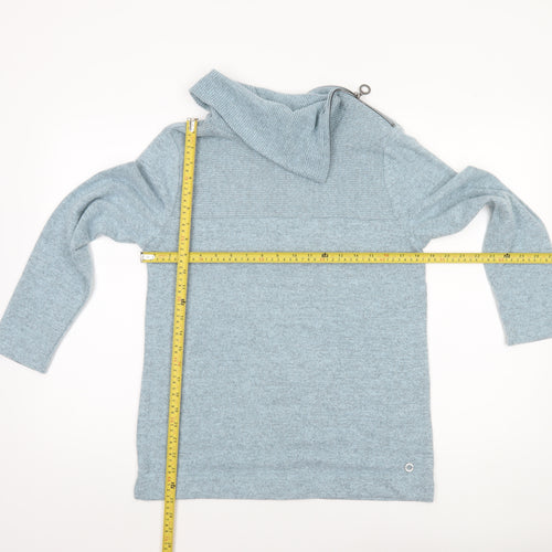 VIZ-A-VIZ Women’s Blue Cowl Neck Zip Detail Jumper Size 10