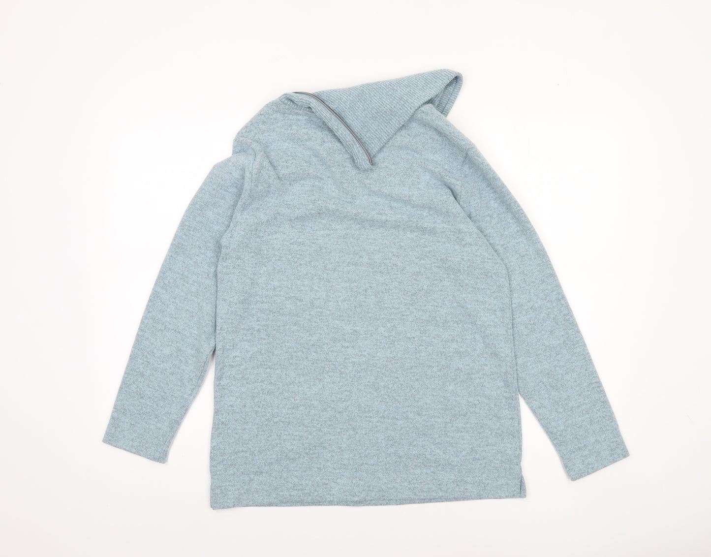 VIZ-A-VIZ Women’s Blue Cowl Neck Zip Detail Jumper Size 10