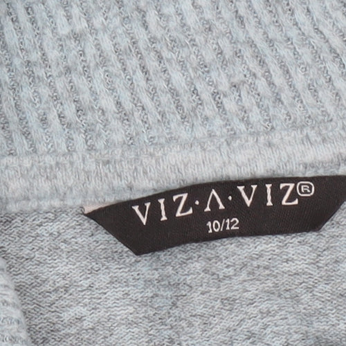 VIZ-A-VIZ Women’s Blue Cowl Neck Zip Detail Jumper Size 10