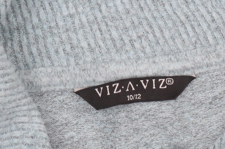 VIZ-A-VIZ Women’s Blue Cowl Neck Zip Detail Jumper Size 10