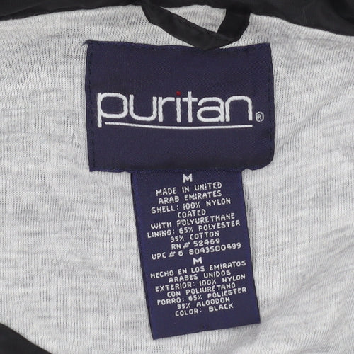 Puritan Mens Black M Nylon Lined Casual Coach Jacket