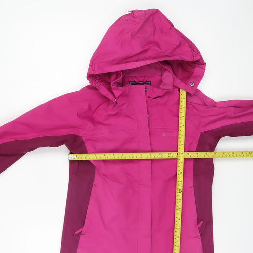 Mountain Warehouse Girls Pink Waterproof Hooded Rain Coat Jacket 9-10 Years