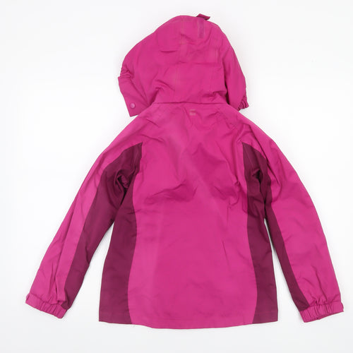 Mountain Warehouse Girls Pink Waterproof Hooded Rain Coat Jacket 9-10 Years